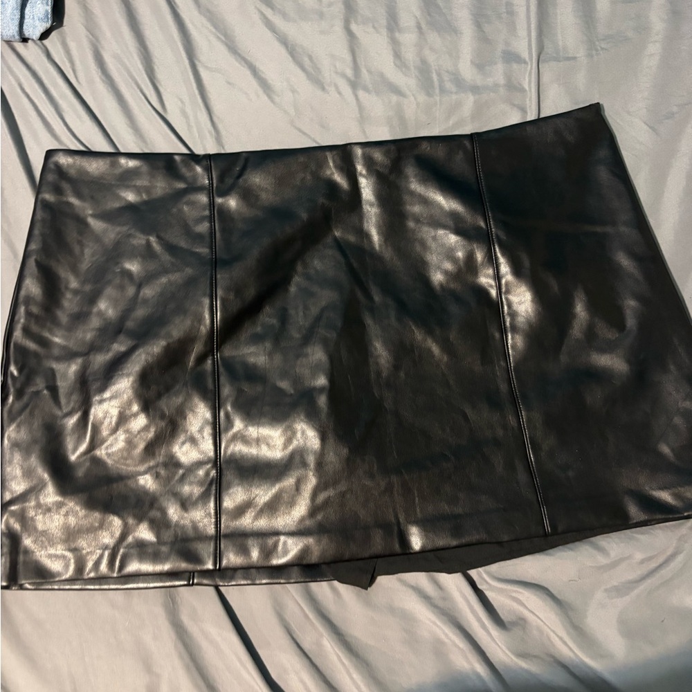 Black Leather Mini Skirt